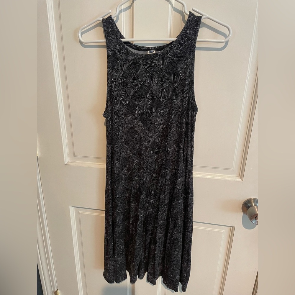 Old Navy Black Patterned Maxi Dress